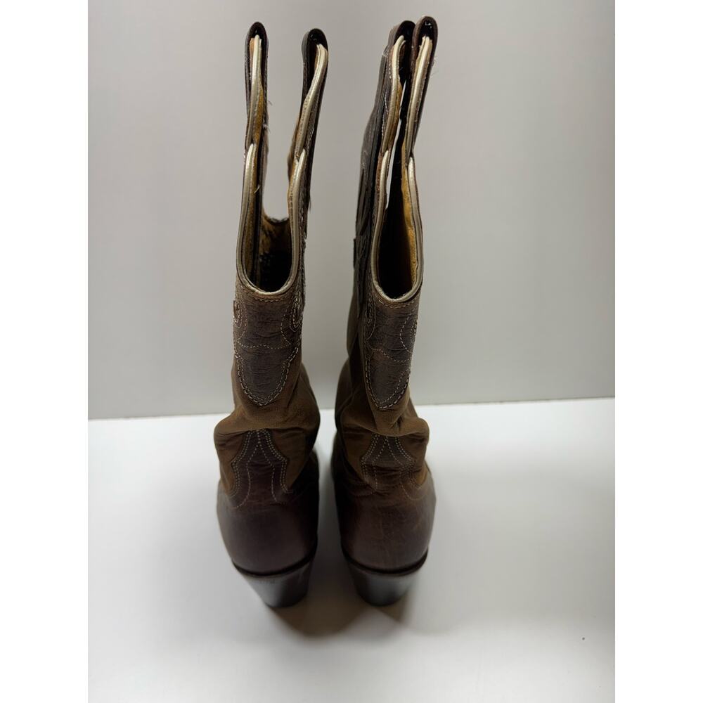 JB Dillon Brown Women’s Genuine GOAT Cowboy Western Boots Sz 7.5 B JBW5001 - Picture 6 of 12